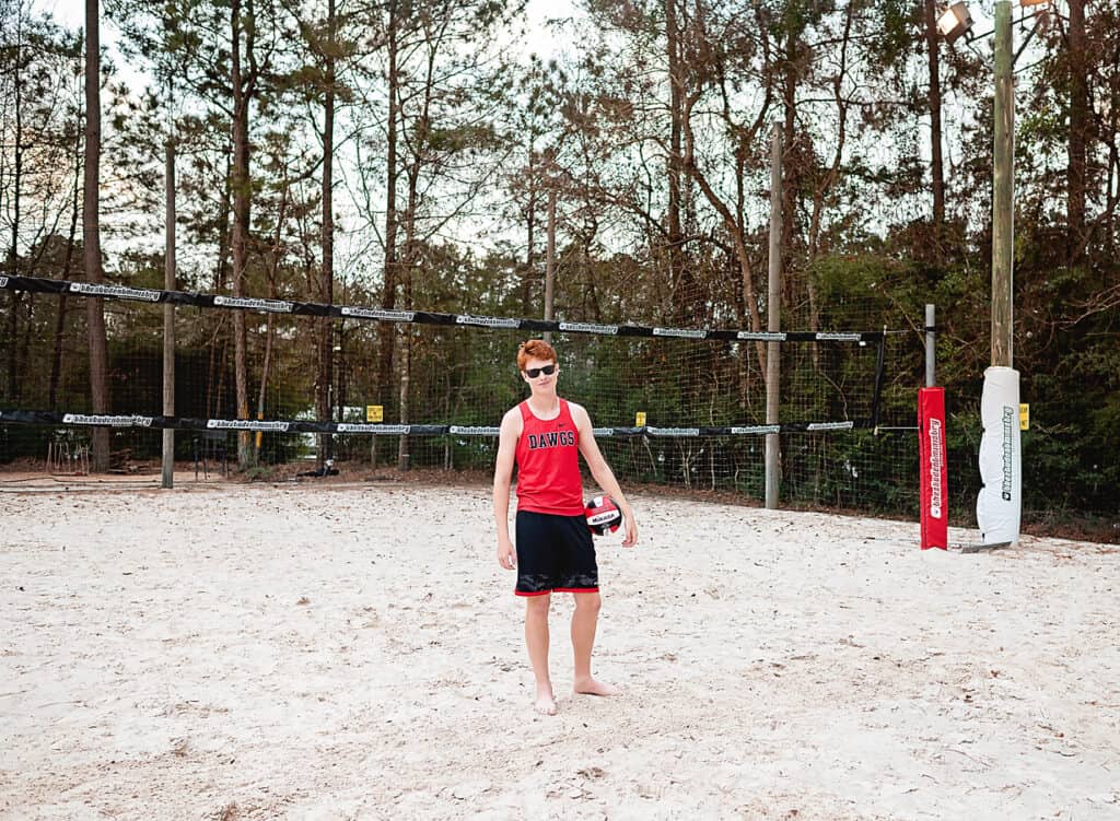 planning your senior session with beach volleyball