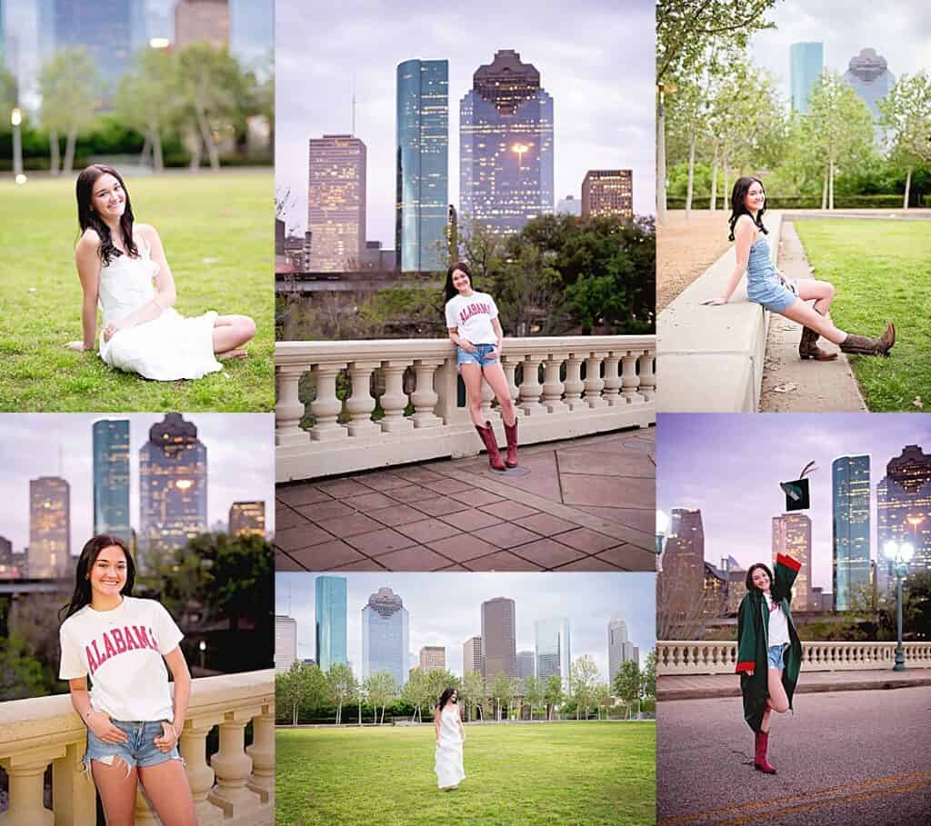 Houston skyline senior session