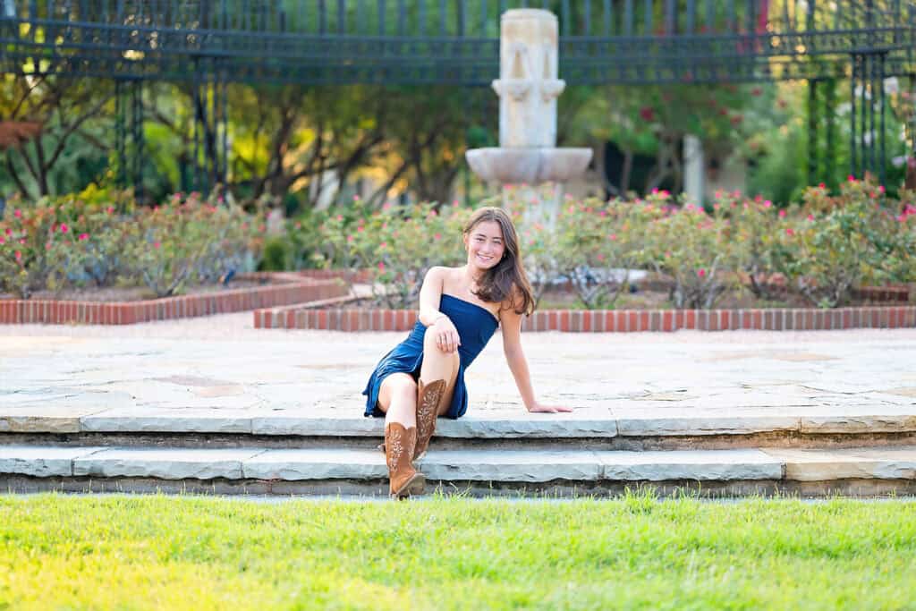 senior session blue dress